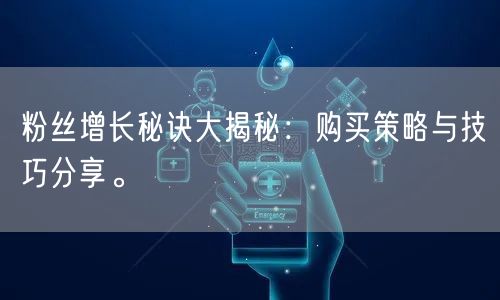 粉丝增长秘诀大揭秘:购买策略与技巧分享。