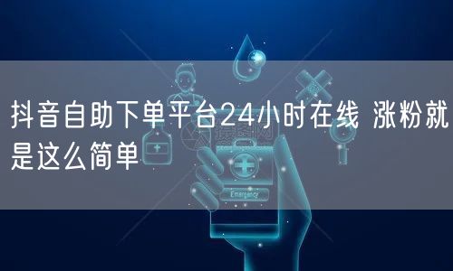 抖音自助下单平台24小时在线 涨粉就是这么简单