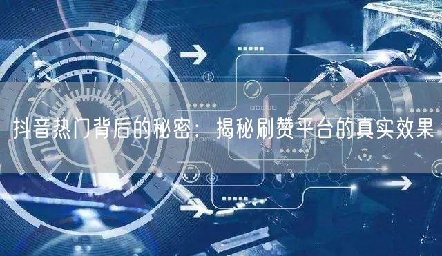 抖音热门背后的秘密:揭秘刷赞平台的真实效果