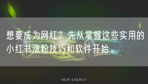 想要成为网红?先从掌握这些实用的小红书涨粉技巧和软件开始。