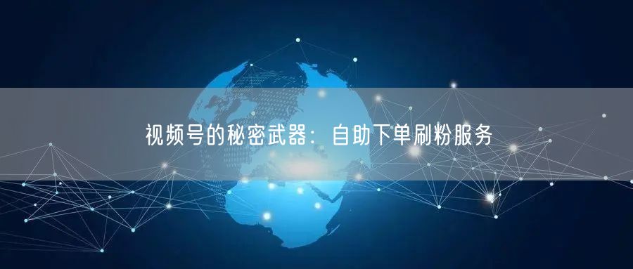视频号的秘密武器：自助下单刷粉服务