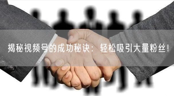 揭秘视频号的成功秘诀：轻松吸引大量粉丝！